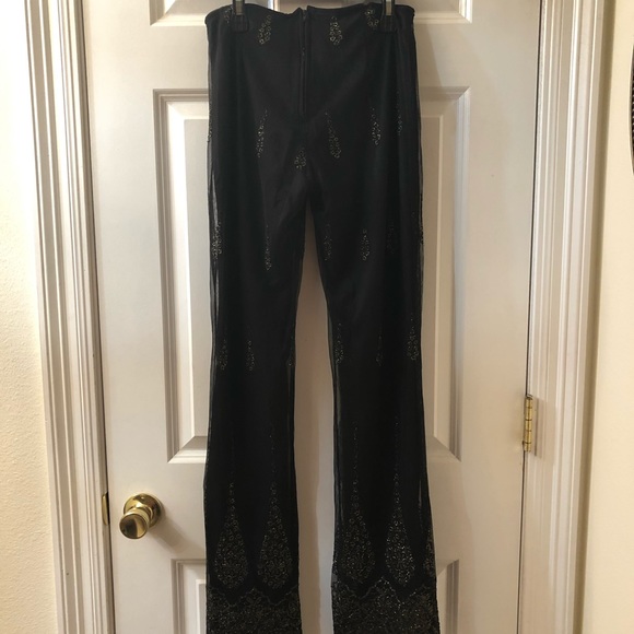 Vtg Embroidered/Mesh Pants - Picture 2 of 4